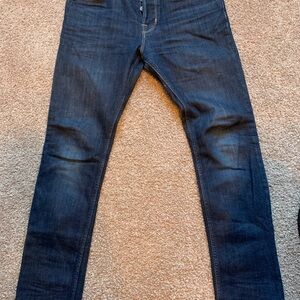 Men’s All Saints Deep Blue Skinny Jeans made in Italy “cigarette” size 33